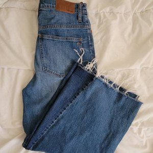 Madewell High Rise Wide Leg Paneled Cropped Jeans